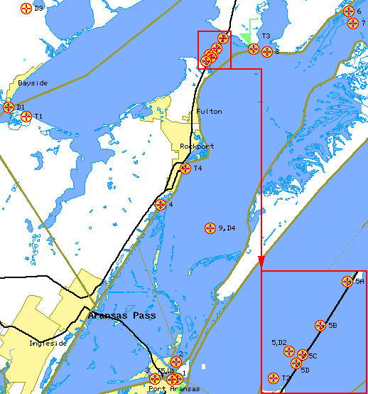 Upper Laguna Madre Field Study Map